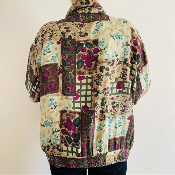 Vintage studio sportif 100% SILK ZIP LIGHT BOMBER JACKET Windbreaker - Picture 5 of 10